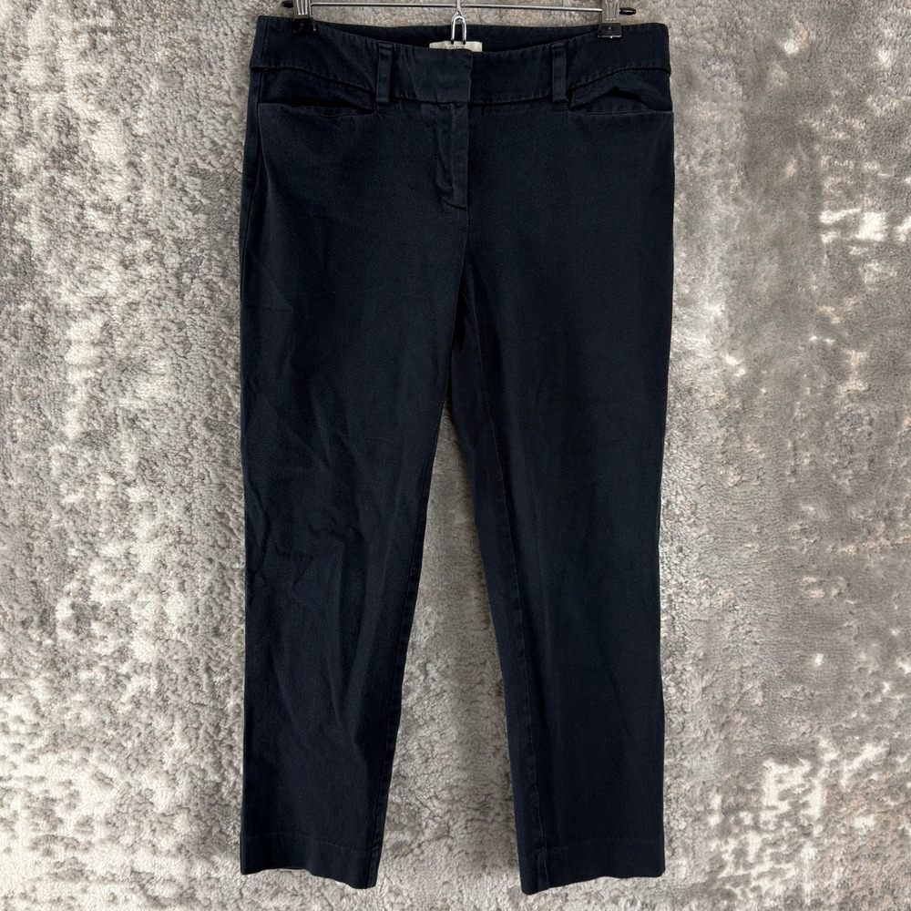 LOFT Size 4 Marisa Fit Skinny Ankle‎ Professional Chino Trousers Black Women